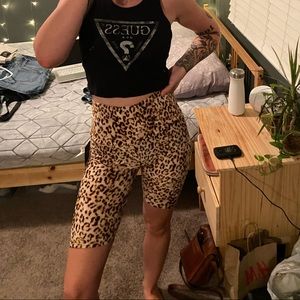 Cheetah print bike shorts